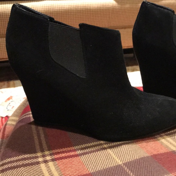 BCBG Max Azria black suede wedge booties - Picture 2 of 2